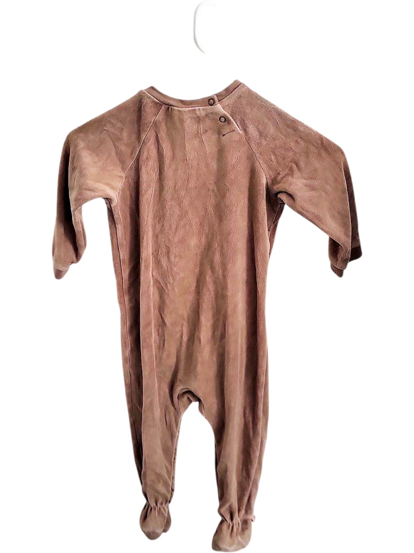 H&M Baby Strampler mit Bärengesicht, Größe 80, braun