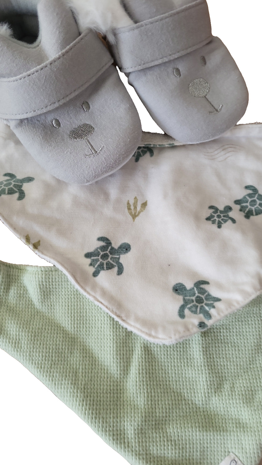 Smile at the World Baby Set Lätzchen Grün Beige