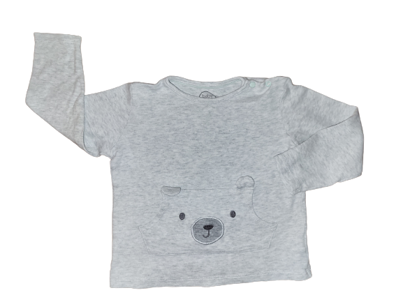 Teddy Shirt langarm mit Tasche Gr. 92