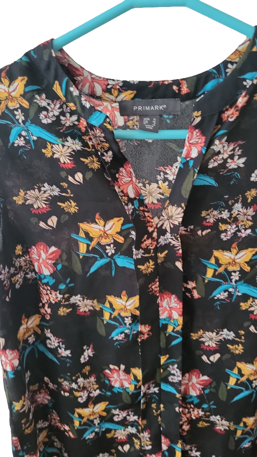 Primark Ärmellose Bluse mit Blumenmuster Office Freizeitbluse – Größe 36