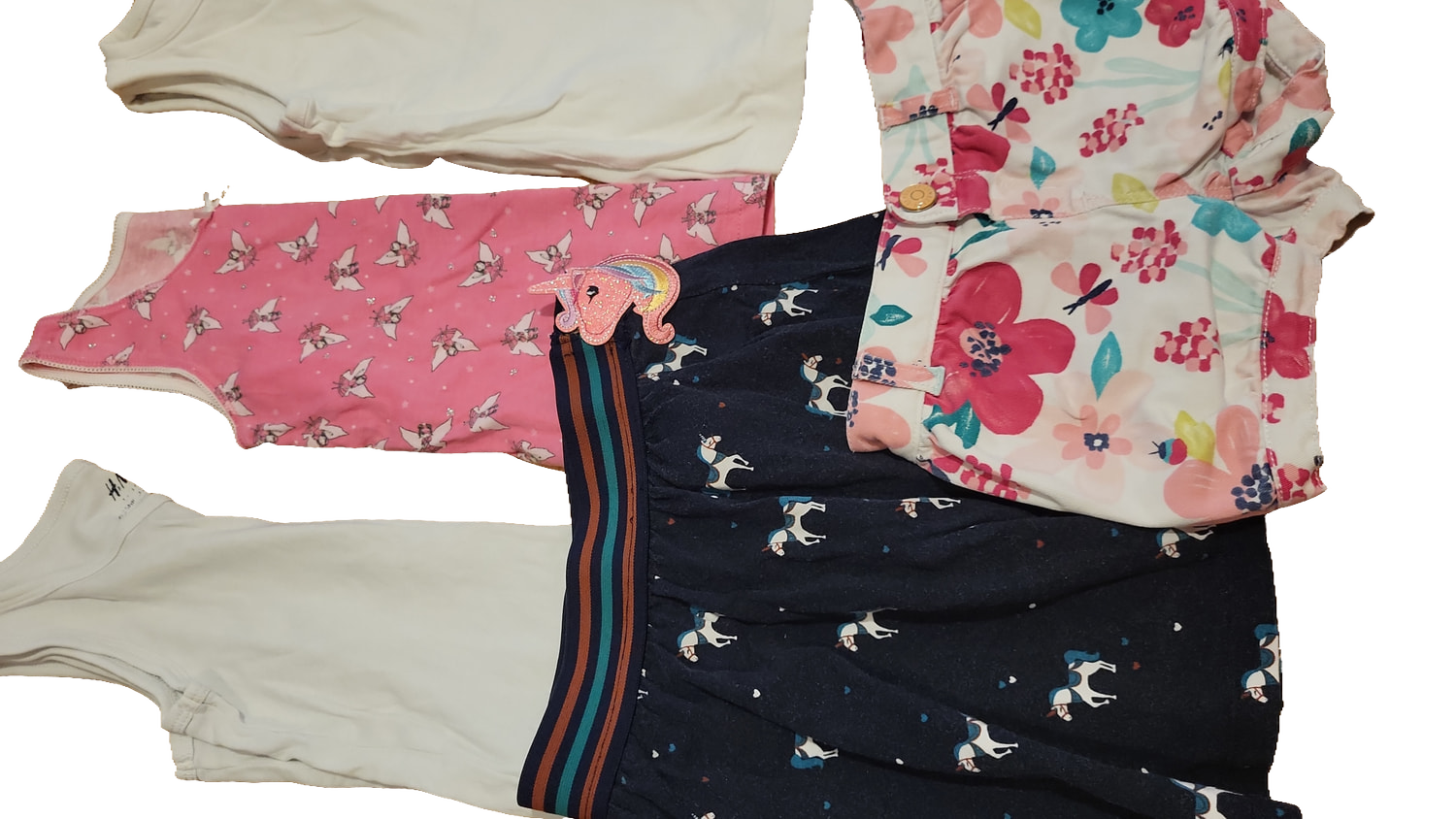  Set 92-104 Multi Rock Einhorn Shorts Blumen Tops H&M Mädchen