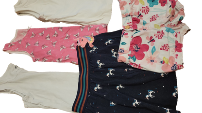  Set 92-104 Multi Rock Einhorn Shorts Blumen Tops H&M Mädchen