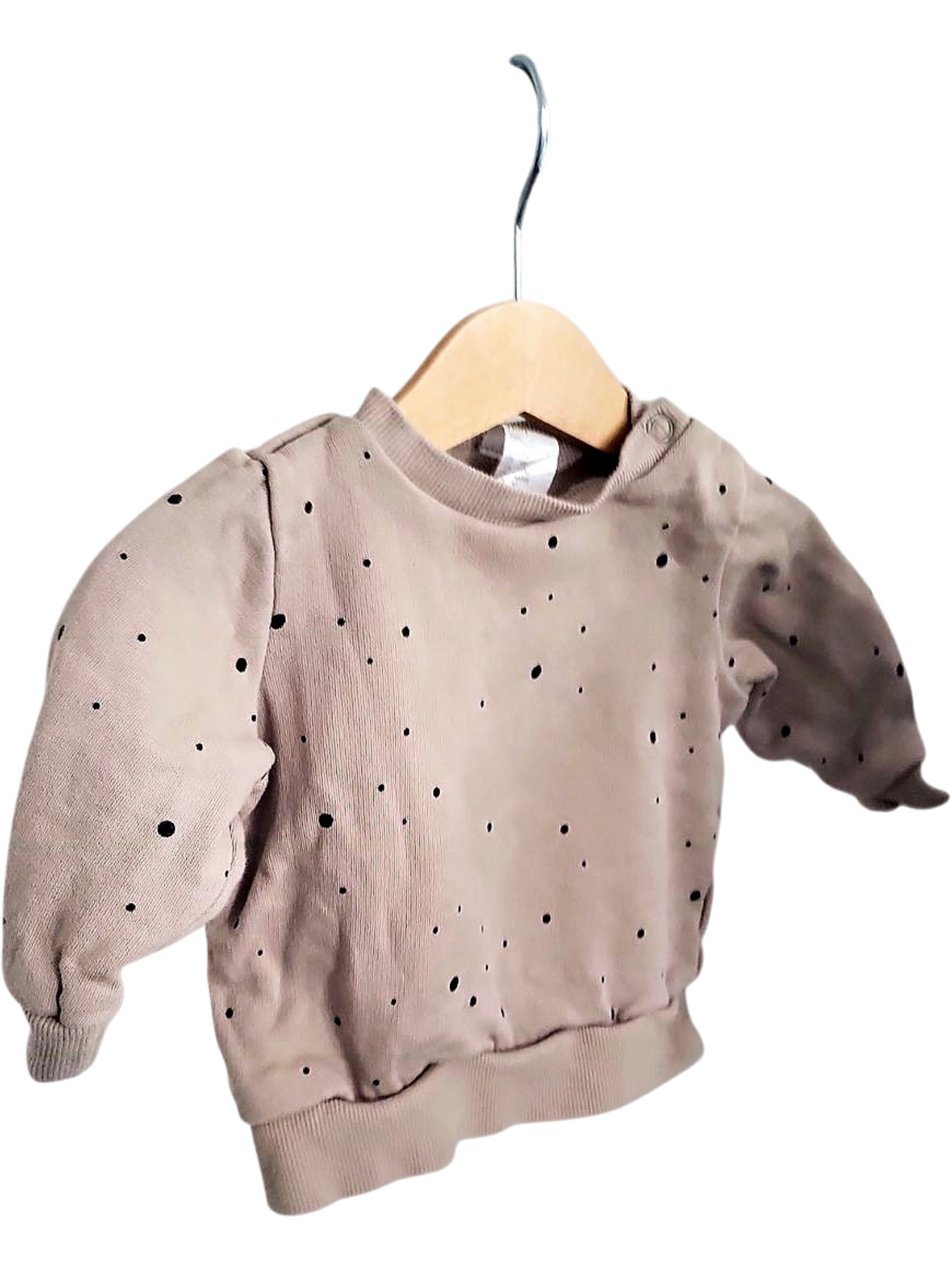 H&M Kinder Sweatshirt mit Punktmuster in Beige