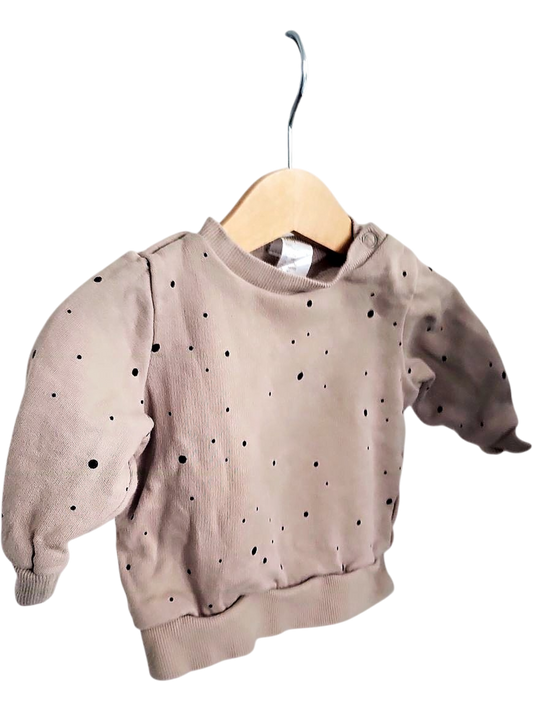 H&M Kinder Sweatshirt mit Punktmuster in Beige