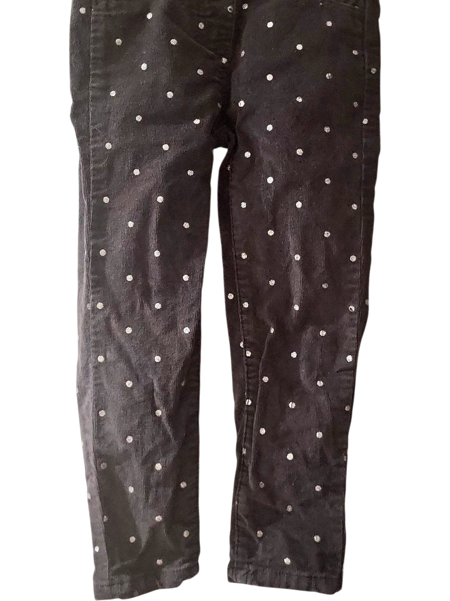 Schwarze Cordhose mit weißen Punkten - Damenmode
