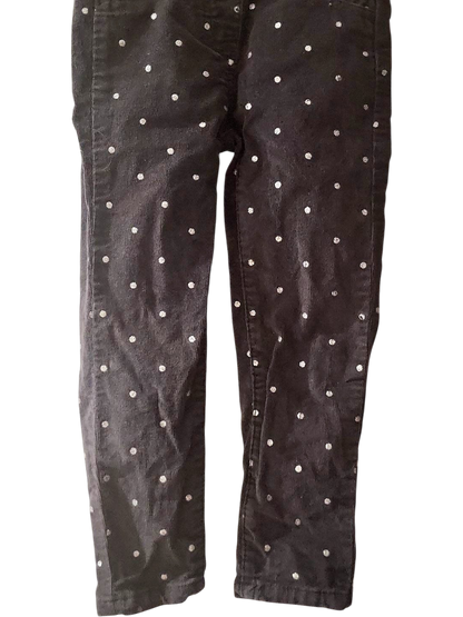 Schwarze Cordhose mit weißen Punkten - Damenmode