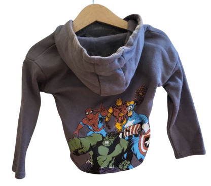 Marvel Superhelden Kapuzenpullover für Kleinkinder - Grau, Größe 12-18M/80cm