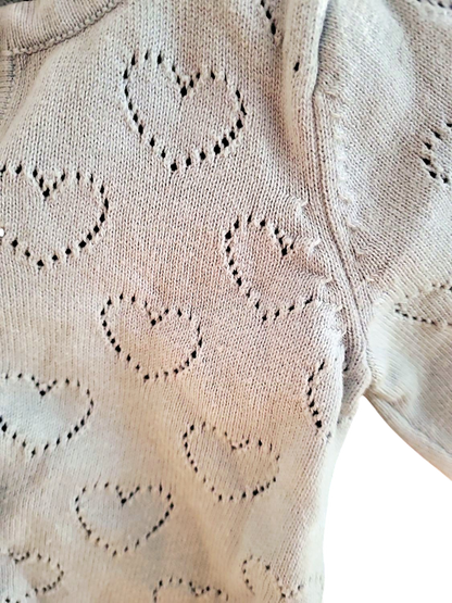 H&M Baby Strickjacke mit Herzchen-Muster für Mädchen, Größe 68