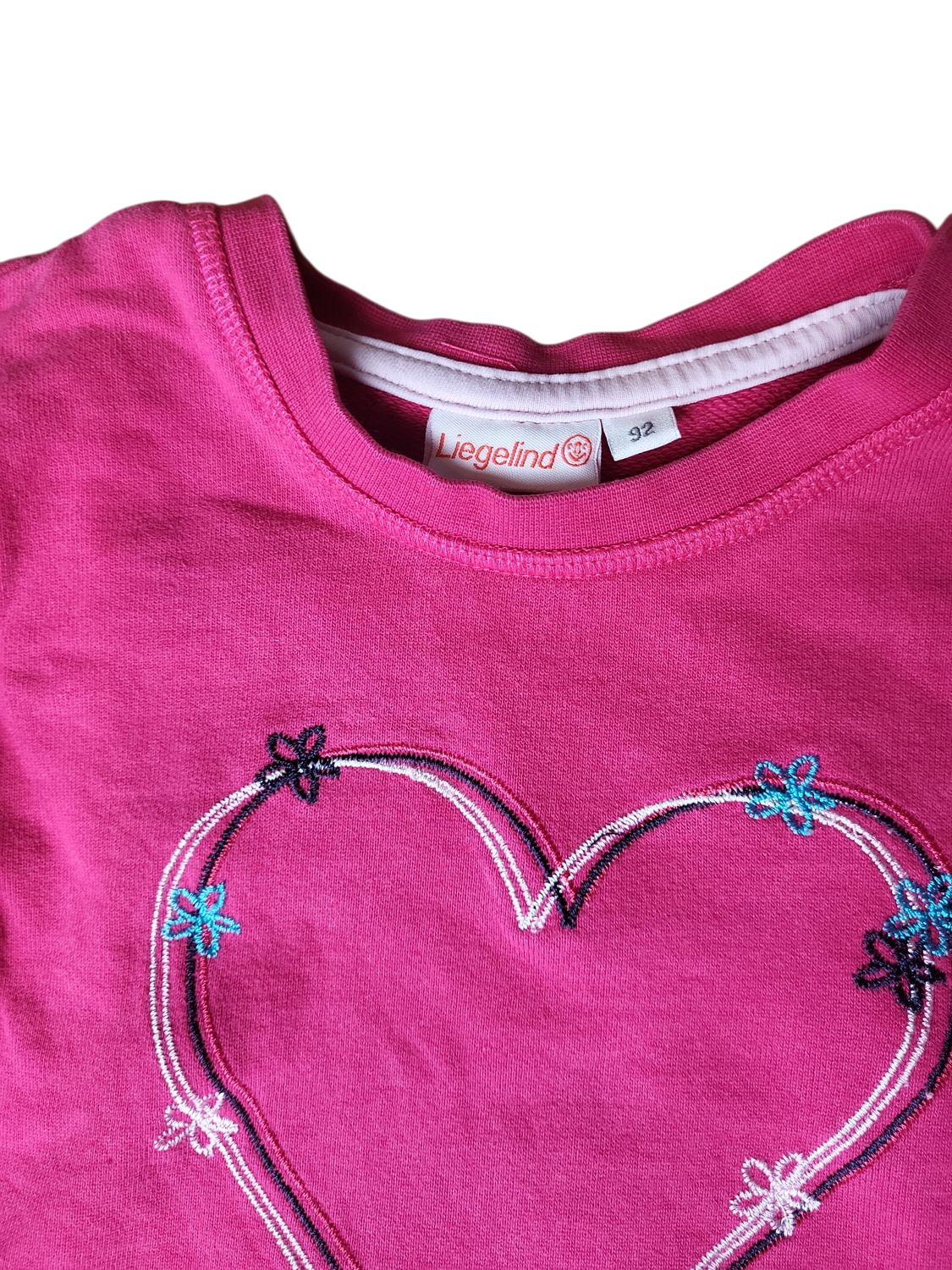 Liegelind Langarmshirt mit Herzmotiv für Mädchen, Größe 92, Pink