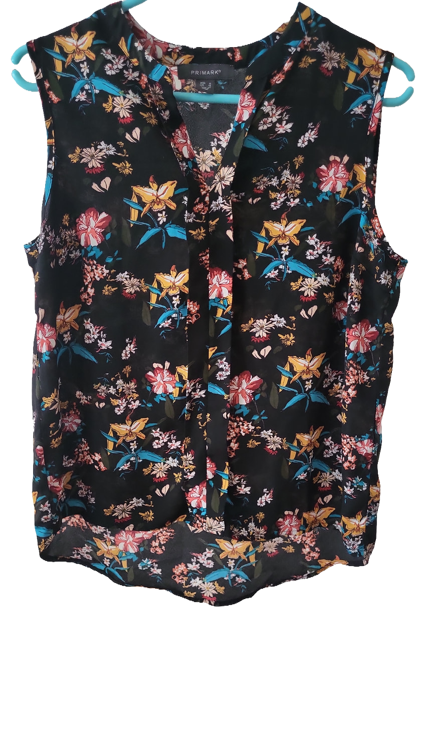 Primark Ärmellose Bluse mit Blumenmuster Office Freizeitbluse – Größe 36