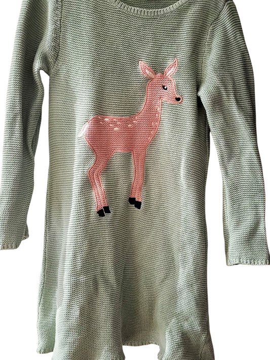 Topolino Mädchen Strickkleid mit Reh-Applikation - Größe 128