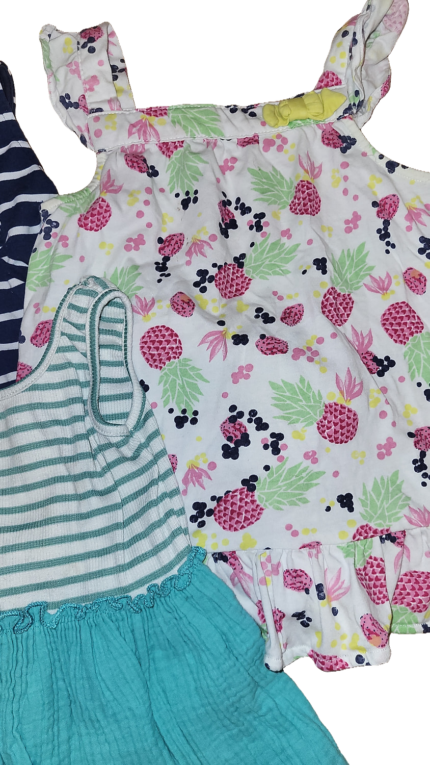  Kleider-Set 98 Multi 3er-Pack Sommerkleider Gestreift Ananas Maedchen Zara Bukips
