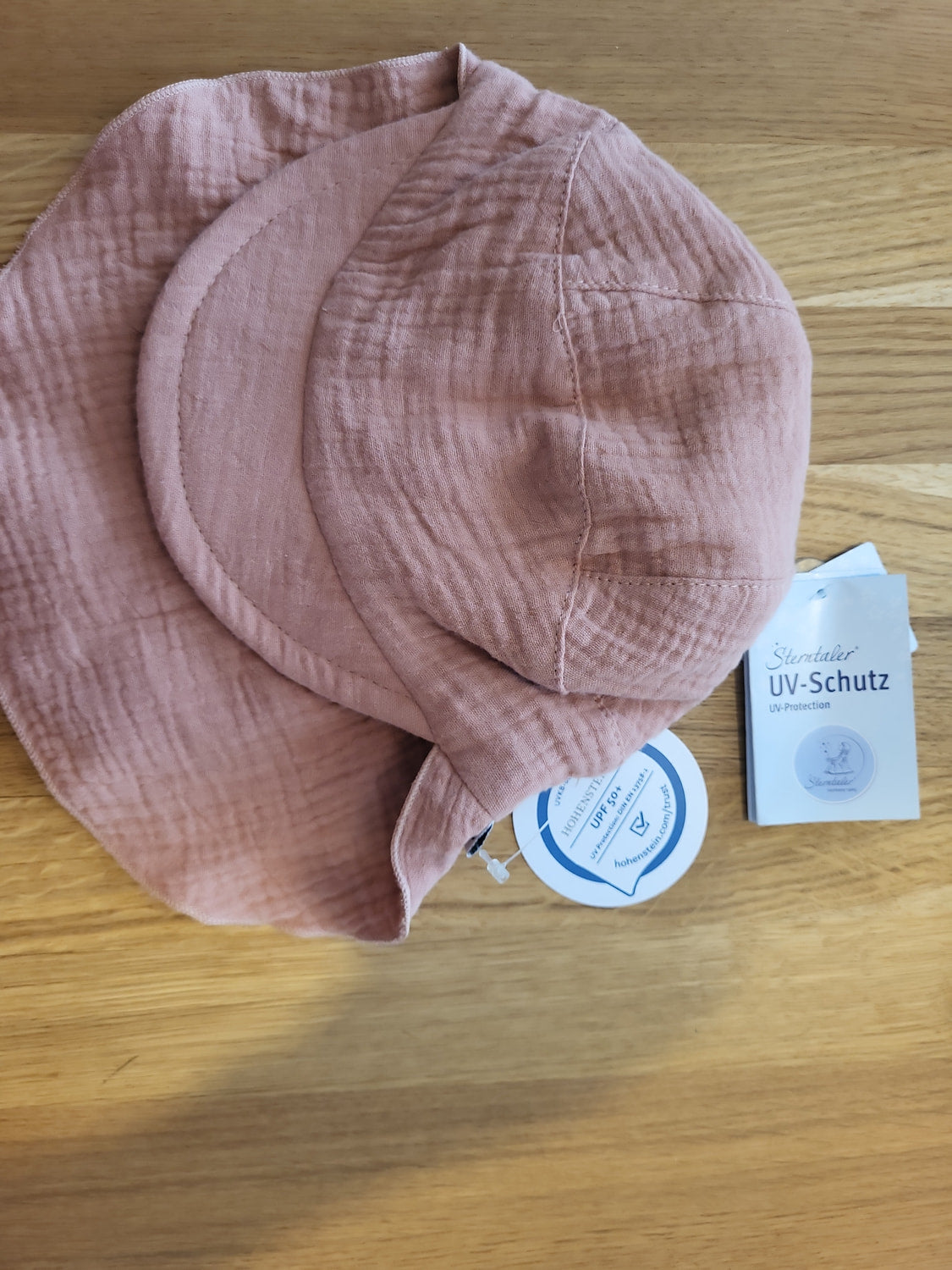 Sonnenhut Sterntaler Gr. 53 Rosa Musselin UV-Schutz UPF50