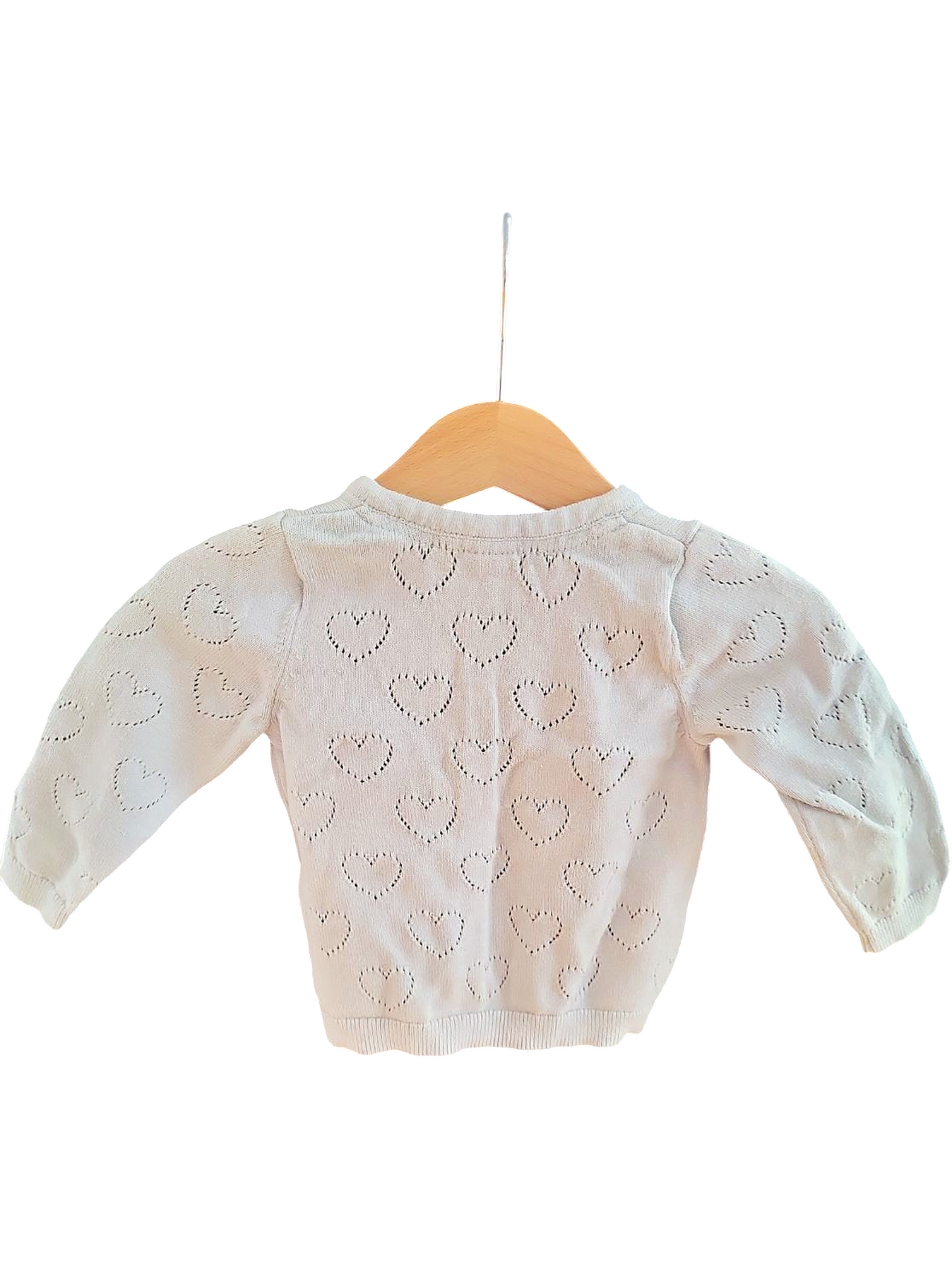 H&M Baby Strickjacke mit Herzchen-Muster für Mädchen, Größe 68