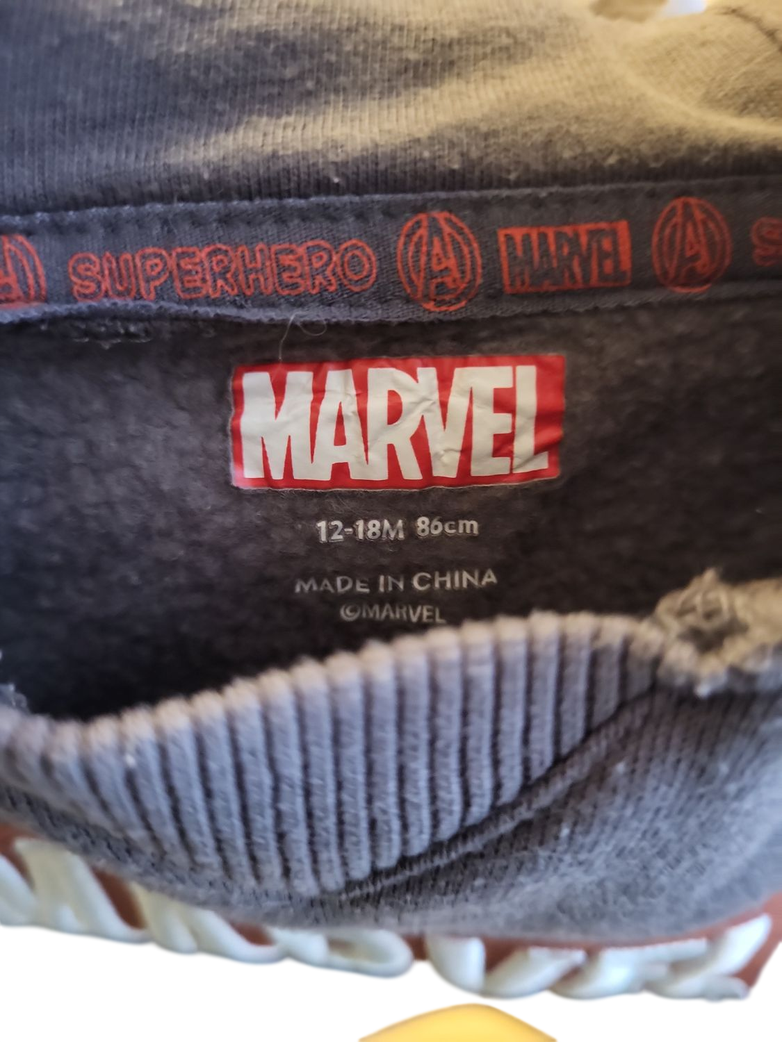 Marvel Superhelden Kapuzenpullover für Kleinkinder - Grau, Größe 12-18M/80cm