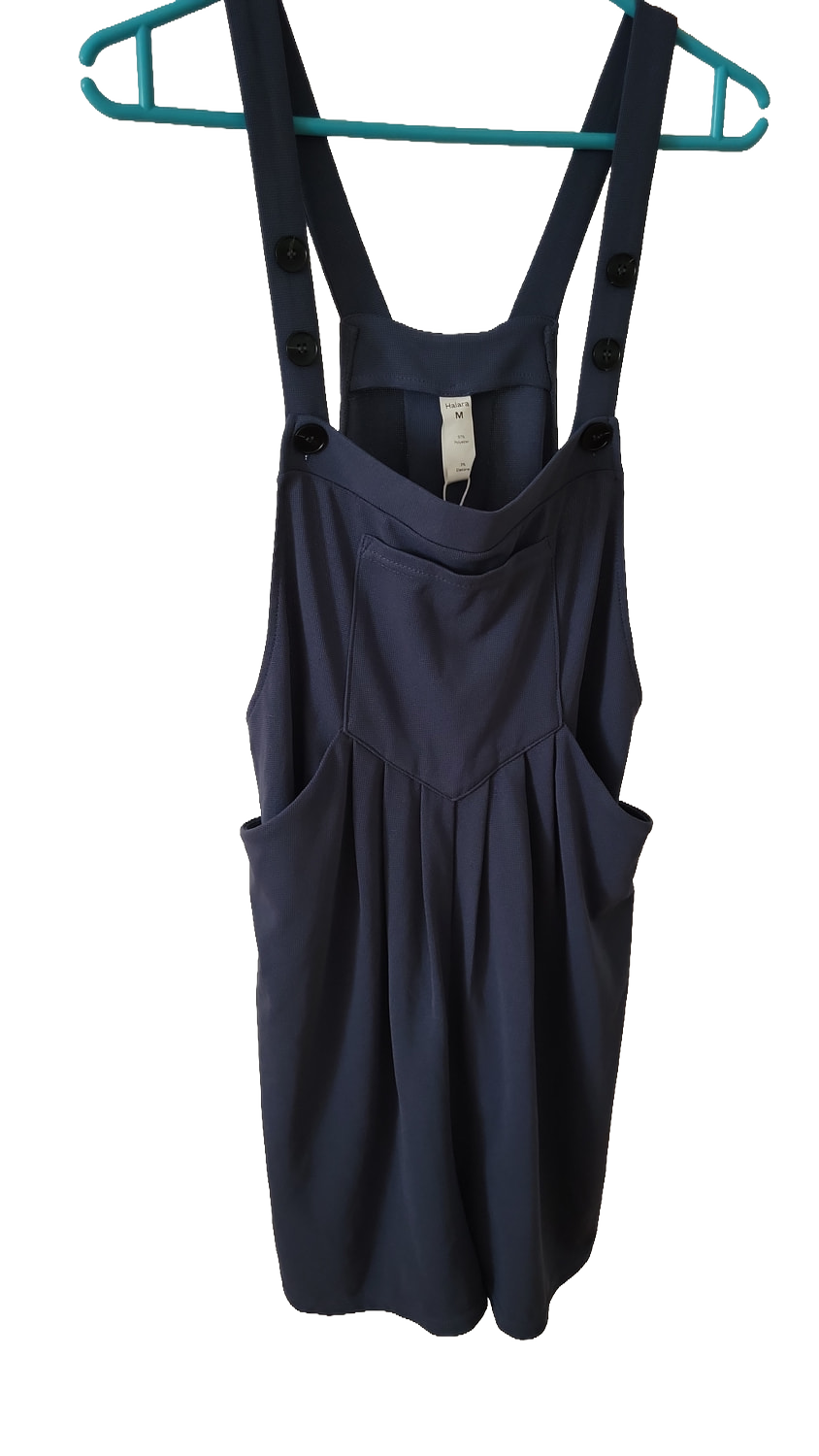 Halara Latzhose Jumpsuit blau kurz mit Taschen  - Größe M - Neu mit Etikett