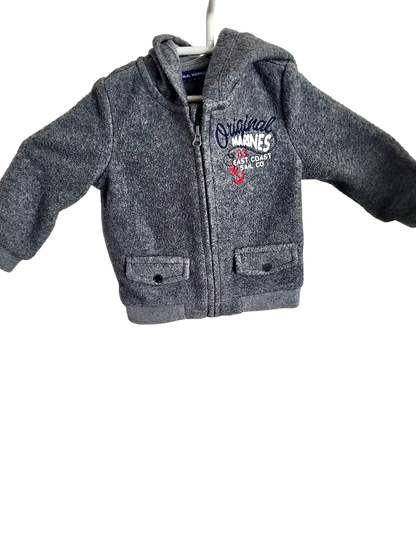 Original Marines Baby Fleece Set - Graue Jacke mit Hose, Weihnachtsdesign Gr 62 - 68