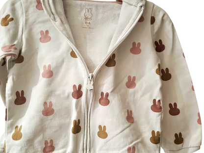 Miffy Baby Jacke mit Kapuze - Weiß mit Hasen-Muster von C&A