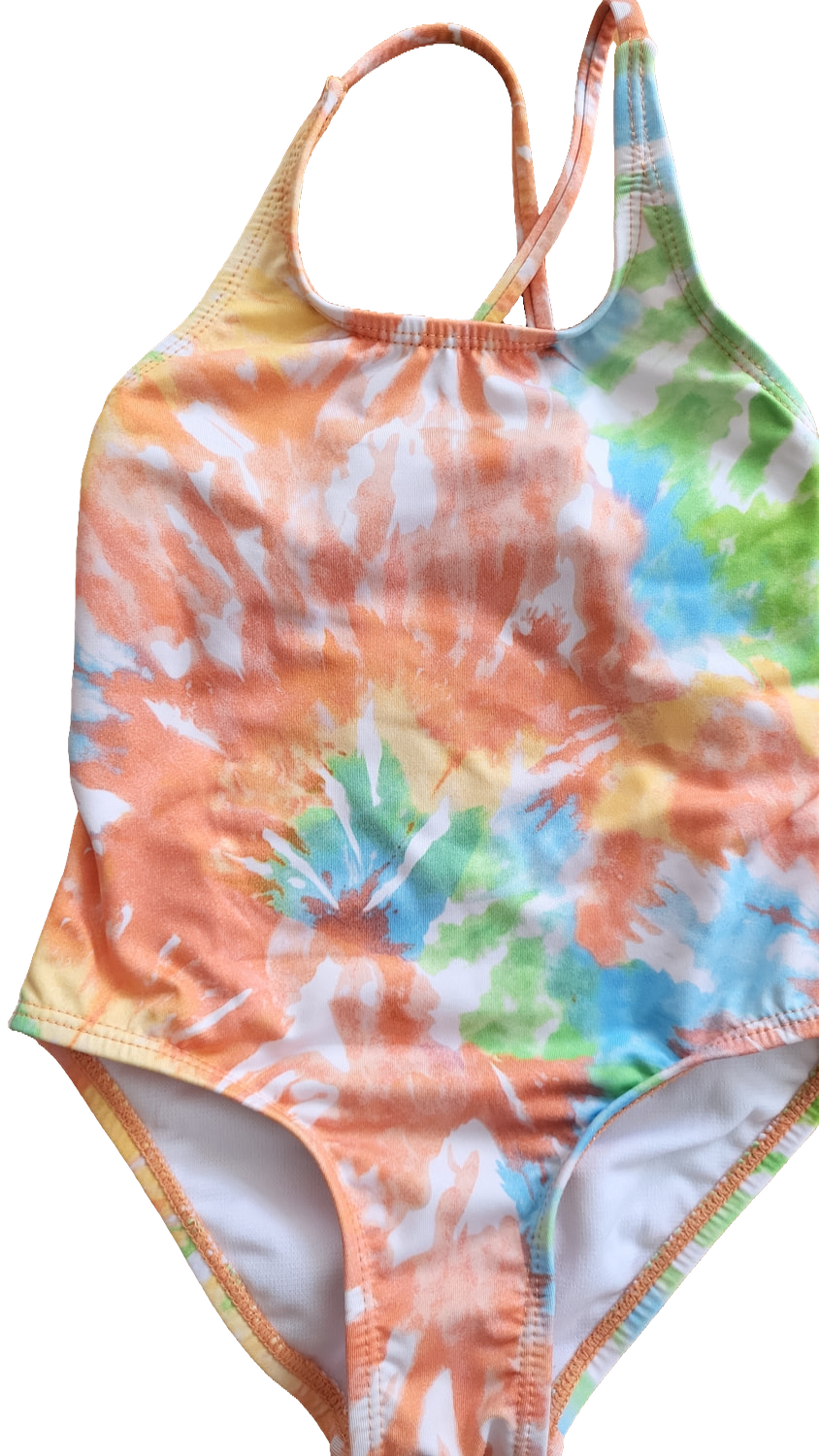 Badeanzug Einteiler Multi Batik Tie-Dye 86/92 Crossback Sommer