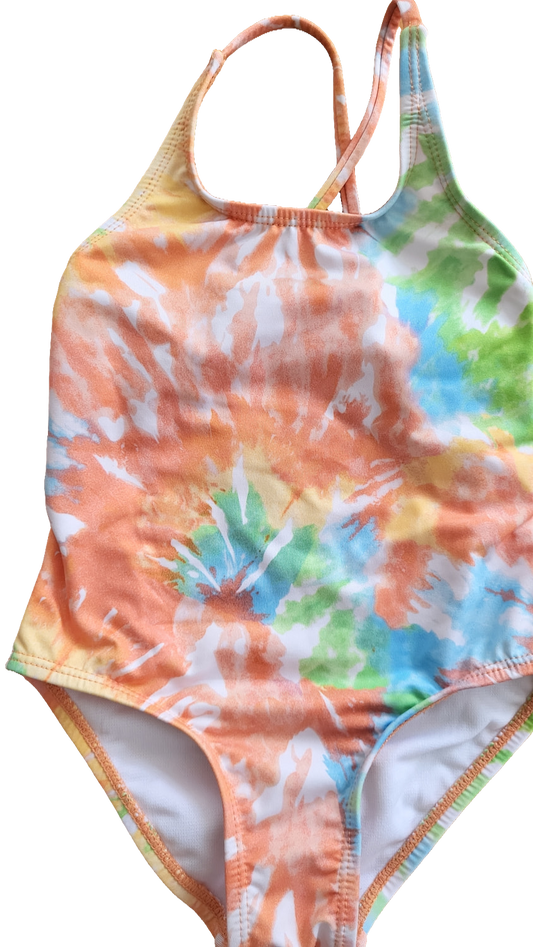 Badeanzug Einteiler Multi Batik Tie-Dye 86/92 Crossback Sommer