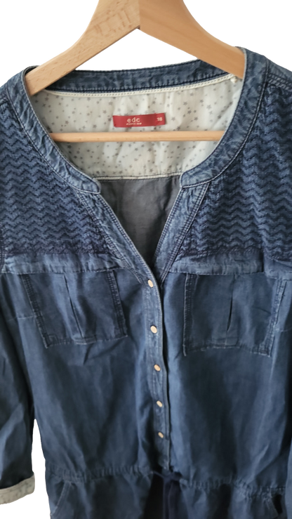 EDC by Esprit Jeanskleid mit Stickerei – Größe 38