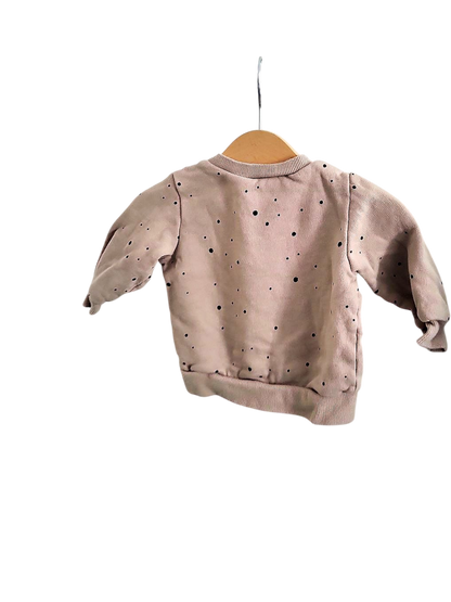 H&M Kinder Sweatshirt mit Punktmuster in Beige