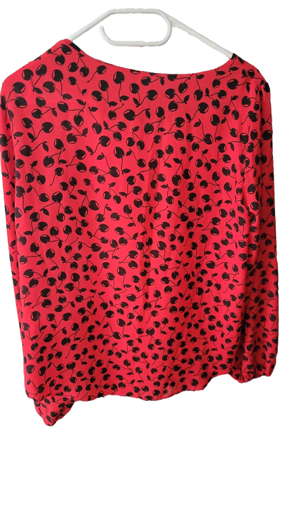 Billie & Blossom Bluse mit Kirschenmuster – Größe 40, Uk 12