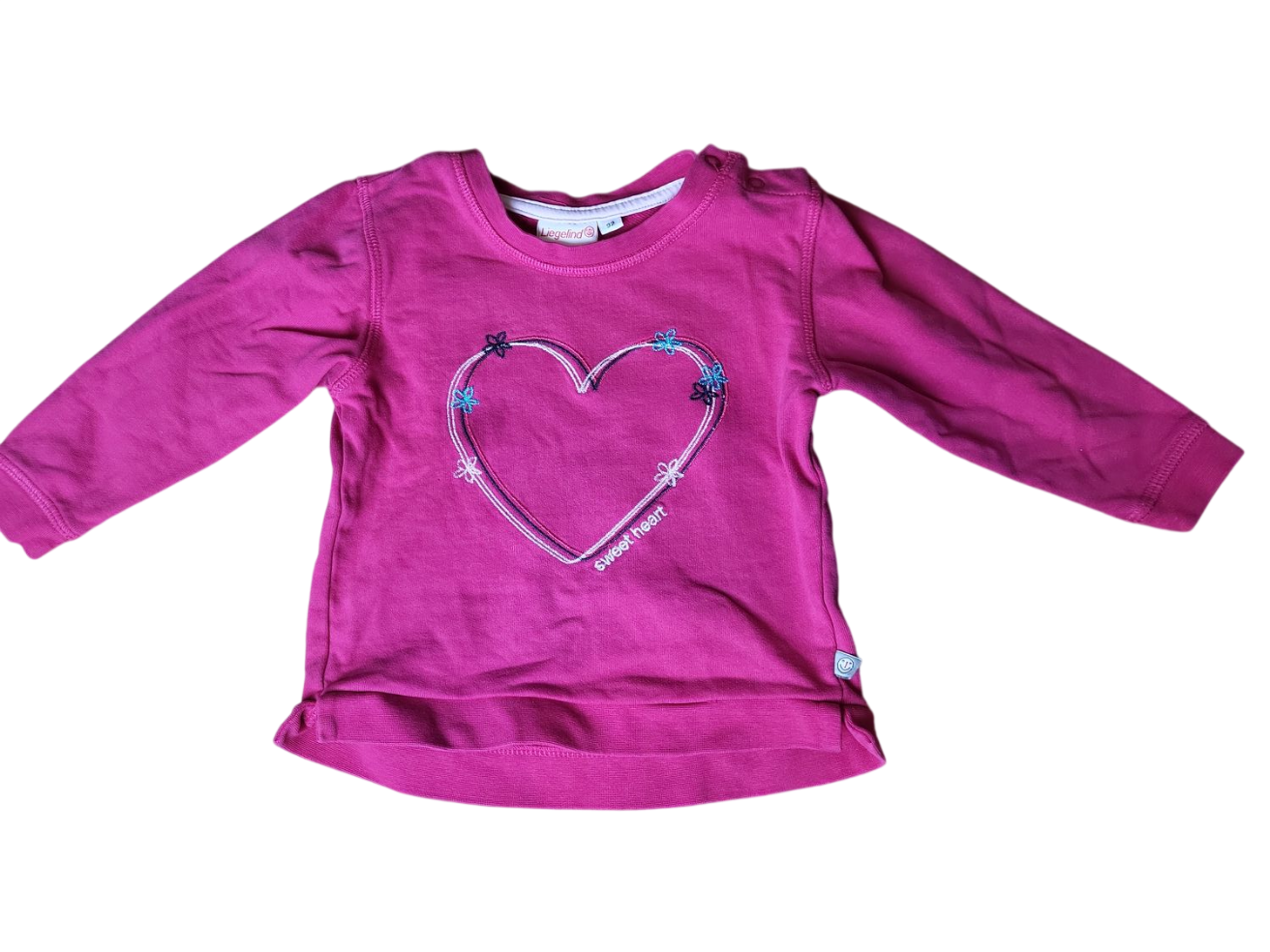 Liegelind Langarmshirt mit Herzmotiv für Mädchen, Größe 92, Pink