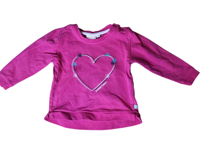 Liegelind Langarmshirt mit Herzmotiv für Mädchen, Größe 92, Pink