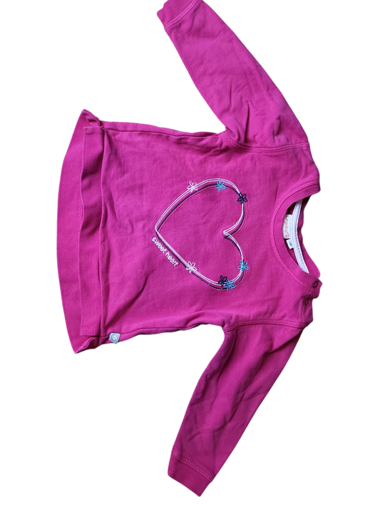 Liegelind Langarmshirt mit Herzmotiv für Mädchen, Größe 92, Pink