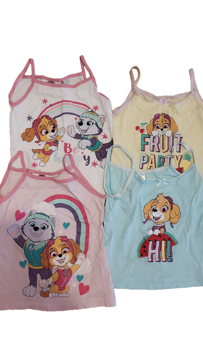 Paw Patrol Unterhemden 98/104 Multi 4er-Pack Skye Everest Spaghettiträger