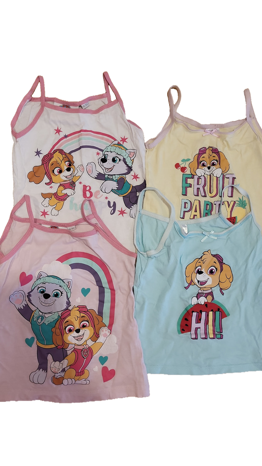 Paw Patrol Unterhemden 98/104 Multi 4er-Pack Skye Everest Spaghettiträger