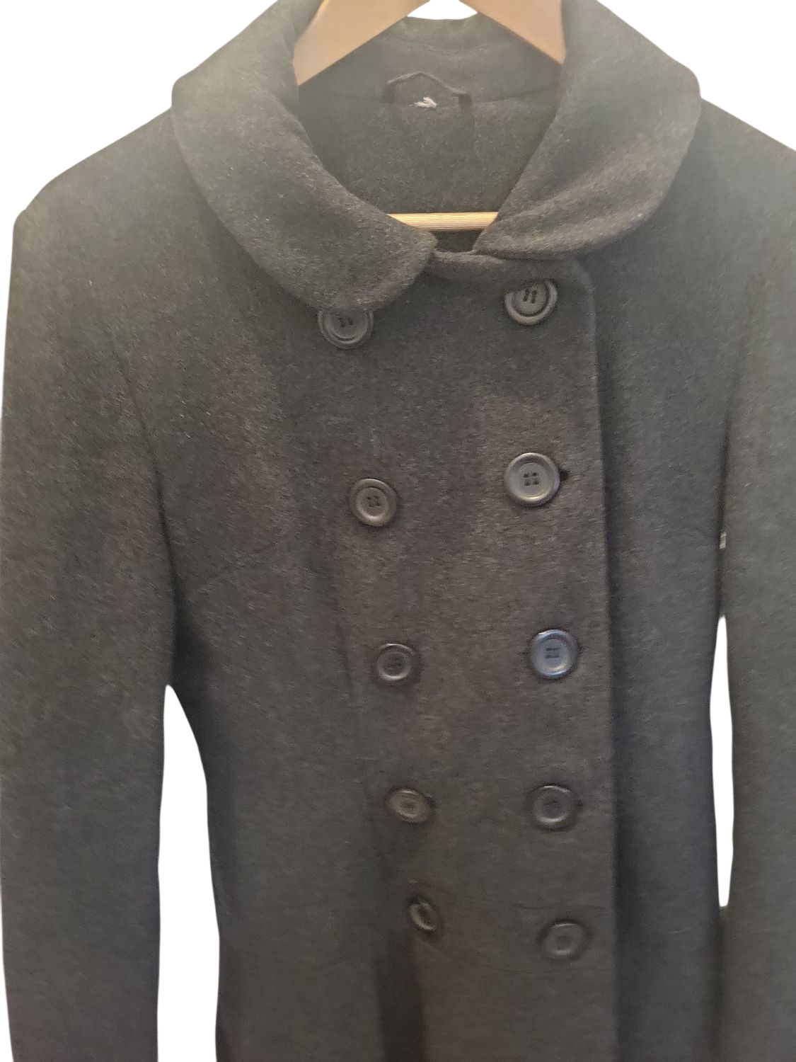 Schwarzer Damen-Mantel mit Rollkragen - Größe 10