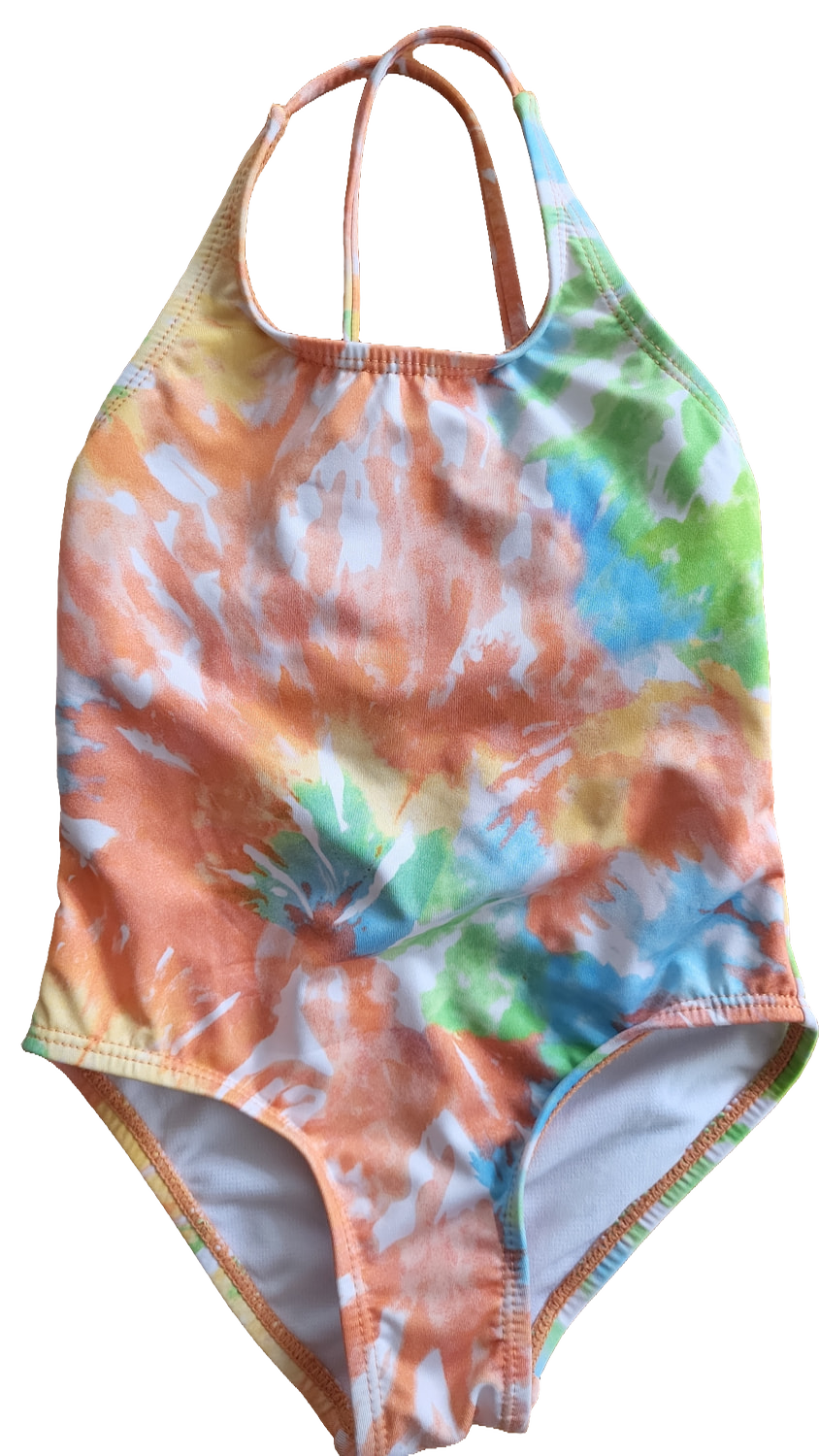 Badeanzug Einteiler Multi Batik Tie-Dye 86/92 Crossback Sommer