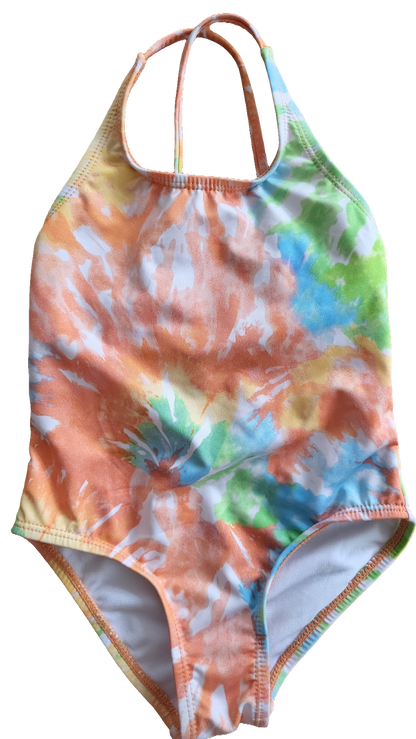 Badeanzug Einteiler Multi Batik Tie-Dye 86/92 Crossback Sommer