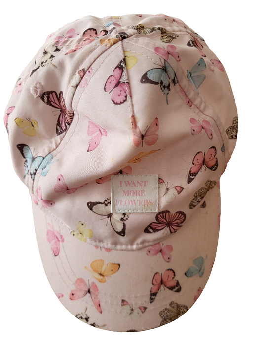 Kinderkappe bunte Schmetterlinge Größe 92/104