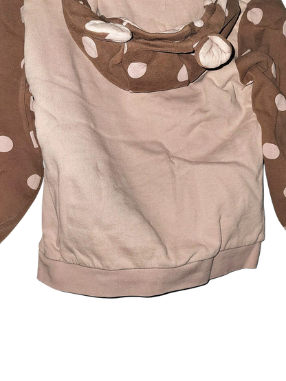 Süßer Katzen-Hoodie mit großen Augen - Rosa/Braun Gepunktet