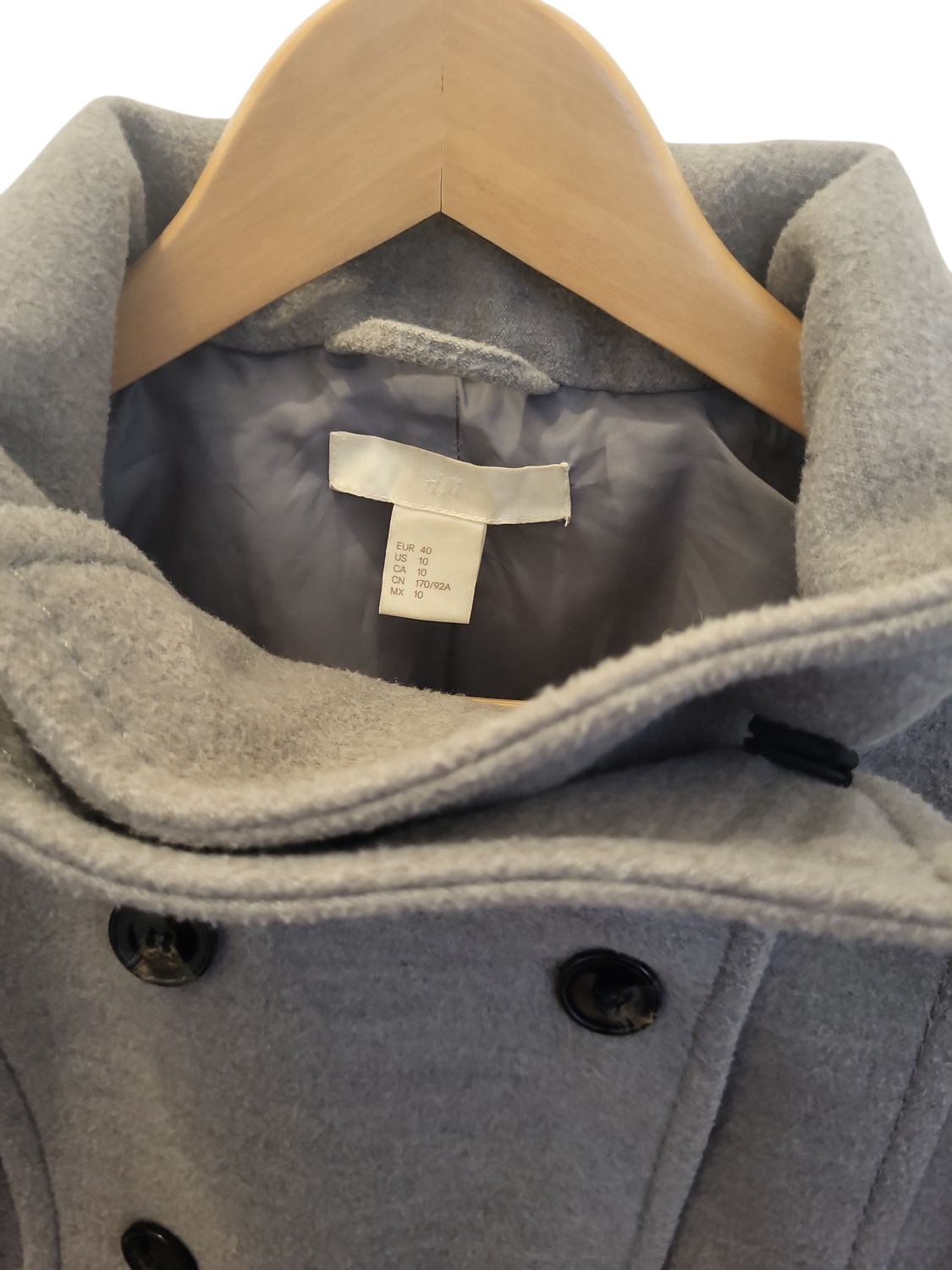 Grauer Kurzmantel mit Doppel Knopfreihe 40