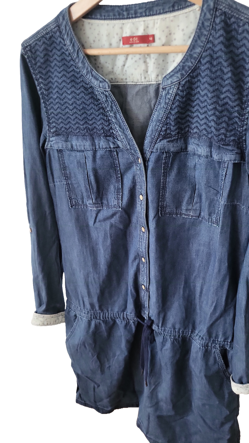 EDC by Esprit Jeanskleid mit Stickerei – Größe 38