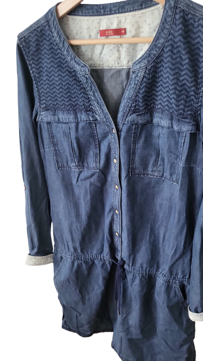 EDC by Esprit Jeanskleid mit Stickerei – Größe 38