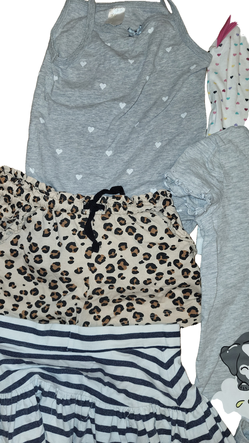 H&M Set 98 104 Multi Kinder Sommer Tops Shorts Einhorn Muster