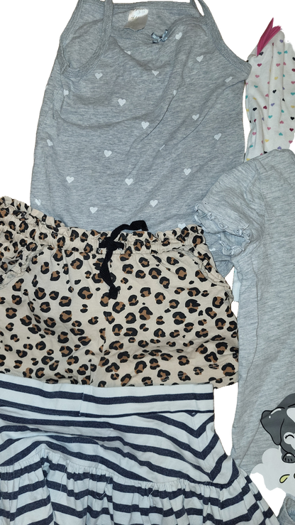 H&M Set 98 104 Multi Kinder Sommer Tops Shorts Einhorn Muster