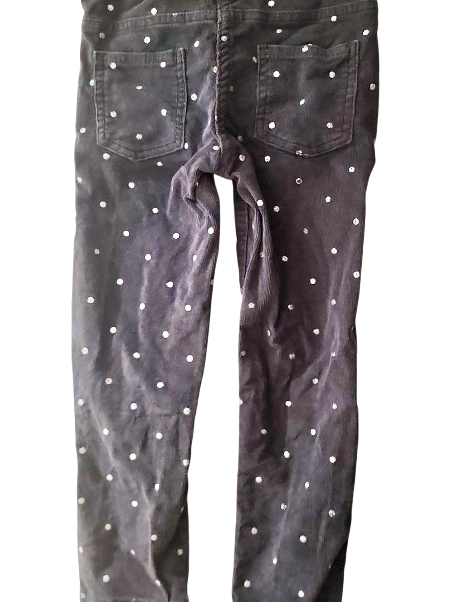 Schwarze Cordhose mit weißen Punkten - Damenmode