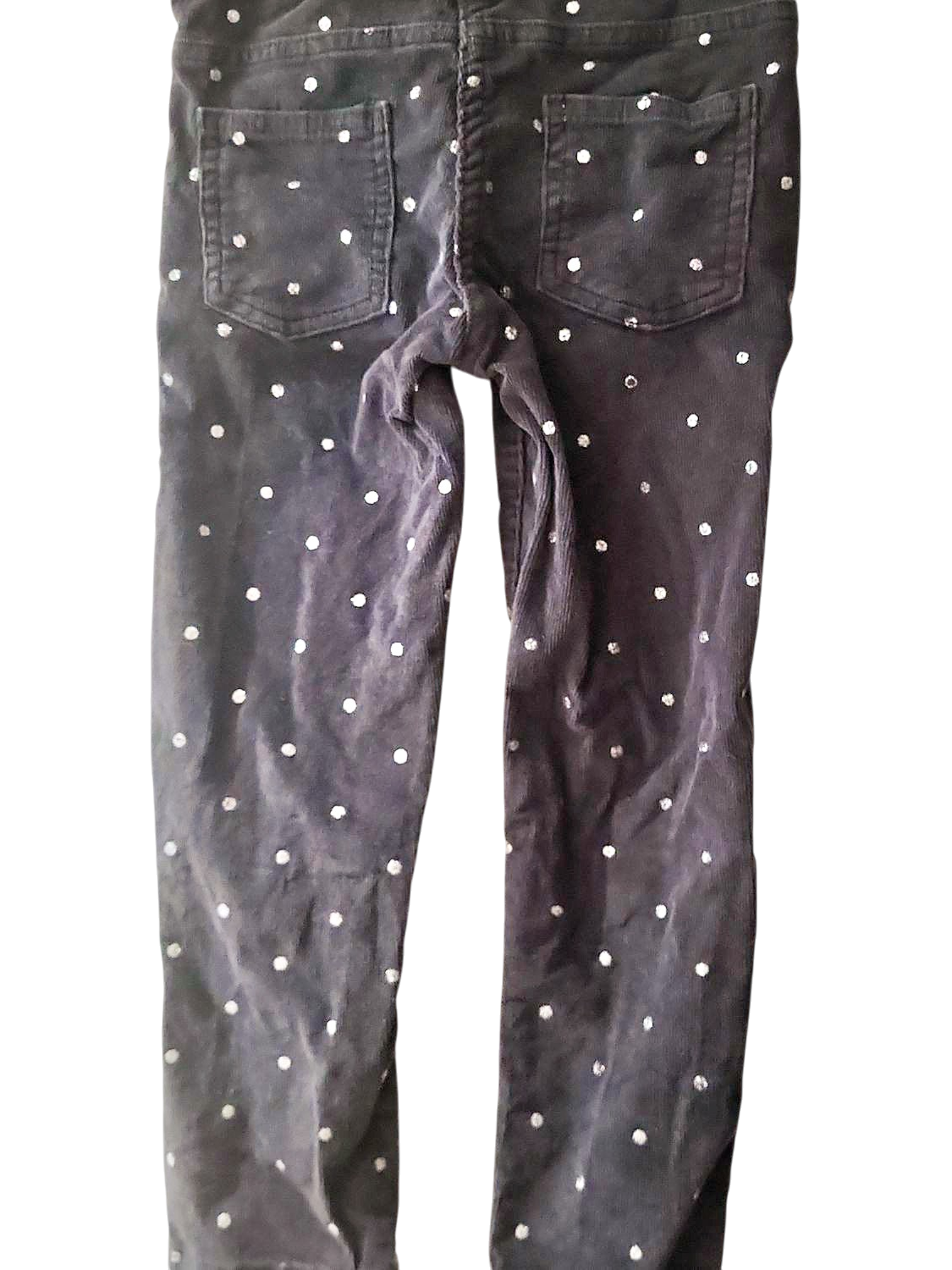 Schwarze Cordhose mit weißen Punkten - Damenmode