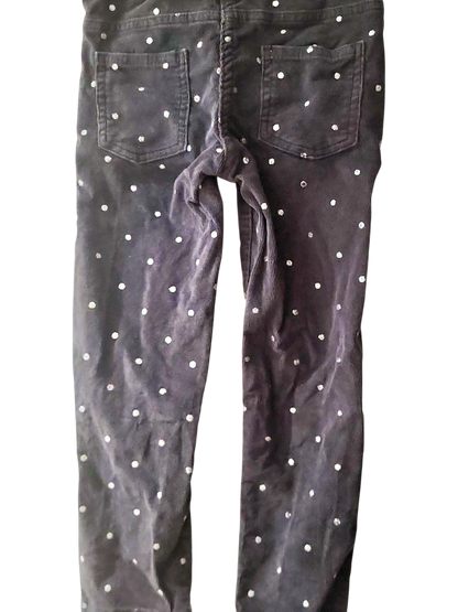Schwarze Cordhose mit weißen Punkten - Damenmode