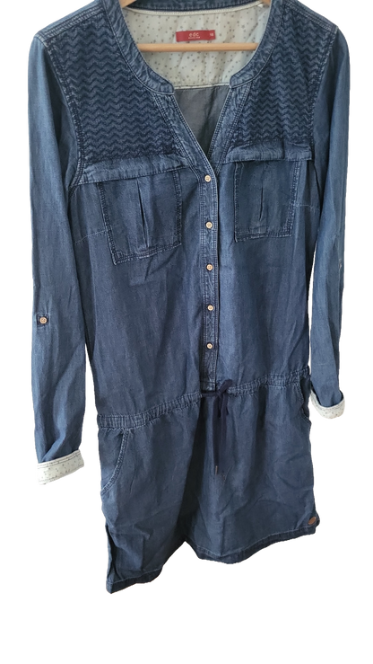EDC by Esprit Jeanskleid mit Stickerei – Größe 38