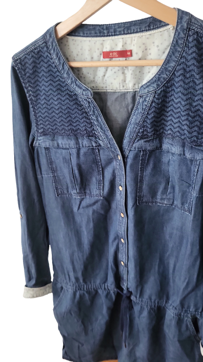 EDC by Esprit Jeanskleid mit Stickerei – Größe 38
