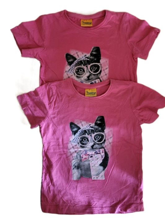 Set T-shirt Katzenprint Gr 104