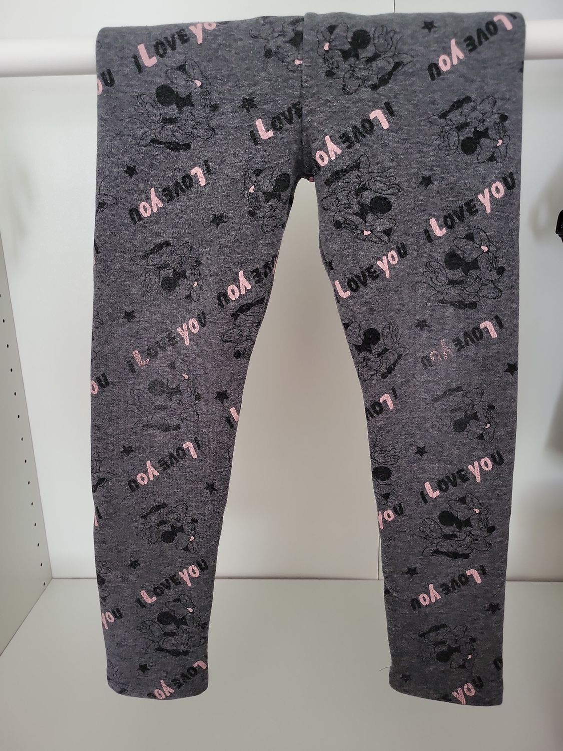 Minnie Mouse Leggings grau mit Love You Print