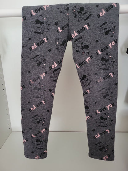 Minnie Mouse Leggings grau mit Love You Print